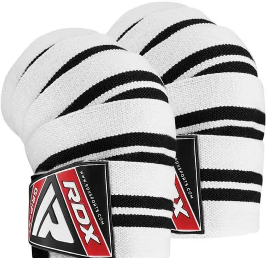 Gym Knee Wraps White/Black Plus