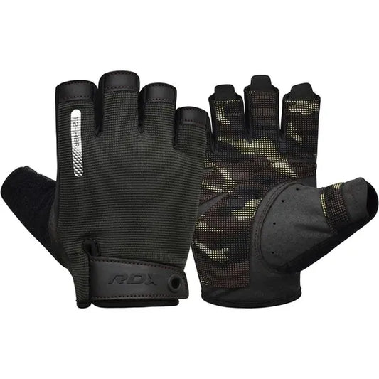 Gym Training Gloves T2 Half Brown-M