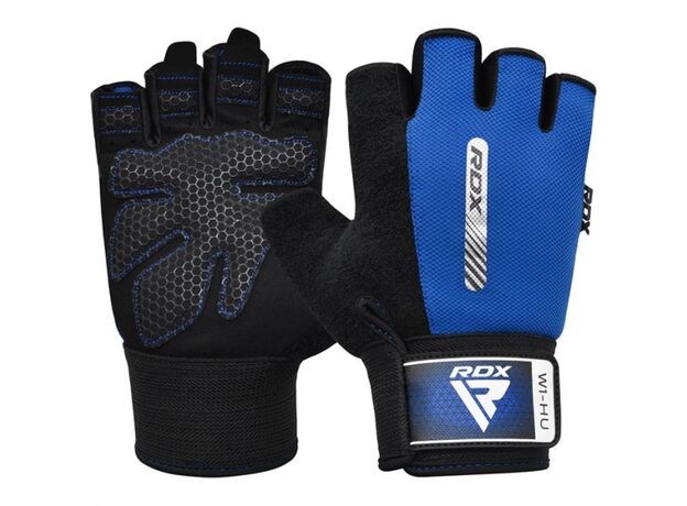 Gym Weight Lifting Gloves W1 Half Blue-M