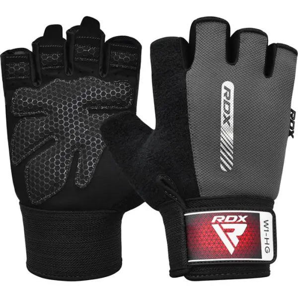 Gym Weight Lifting Gloves W1 Half Gray-L