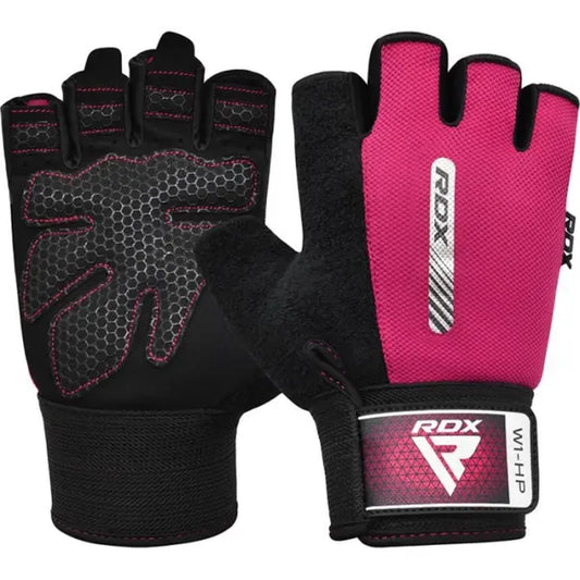 Gym Weight Lifting Gloves W1 Half Pink-L