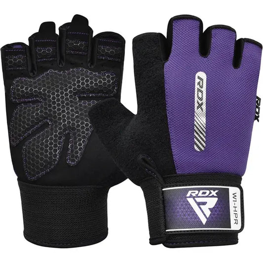 Gym Weight Lifting Gloves W1 Half Purple-L