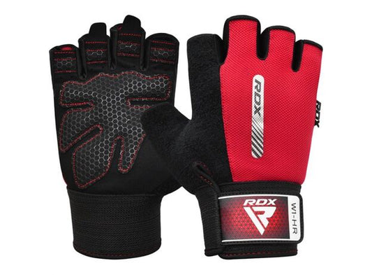 Gym Weight Lifting Gloves W1 Half Red-L