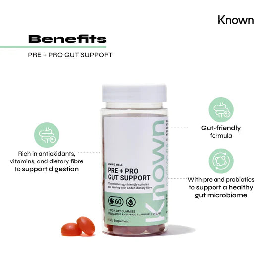 Known Nutrition Pre+Pro Gut Support | 60 Gummies