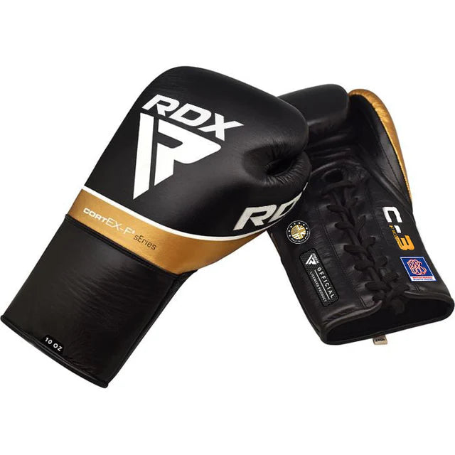 RDX C3 Fight Lace Up Leather Boxing Gloves BBBOFC/BIBA/WBF/NYAC /NEVADA APPROVED