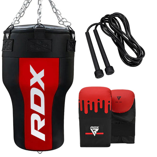 RDX AR 3-in-1 Angle Punch Bag (Unfilled) with Gloves Set