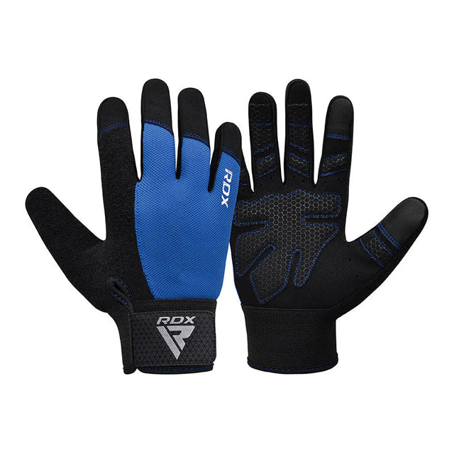 RDX W1F Full Finger Gym Workout Gloves Blue