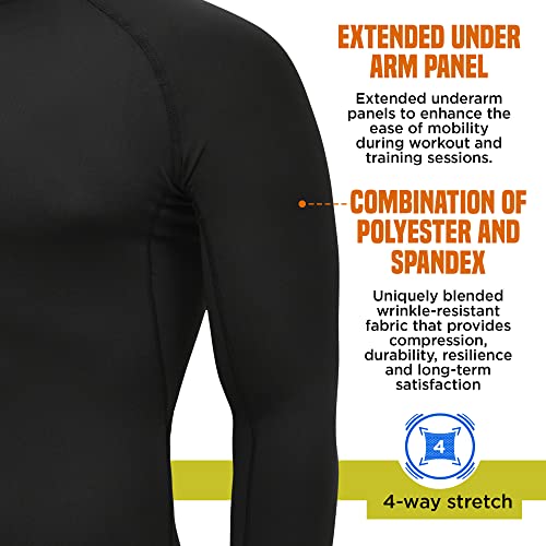 RDX T15 LONG SLEEVE BLACK RASH GUARD