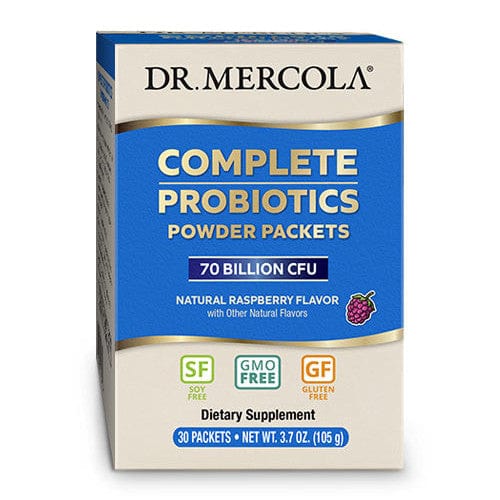 Dr Mercola Complete Probiotics Powder Packets (Raspberry) | 30 Servings