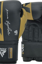 RDX F4 Boxing Sparring Gloves Hook & Loop Black Gold